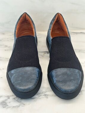 Dries Van Noten Navy and Black Slip-On Athletic Shoes
